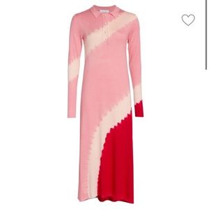 Prabal Gurung Tie-Dye Knit Polo Midi Dress